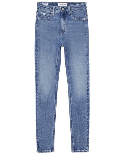 Calvin Klein Jeans skinny de tiro alto ck jeans - Azul