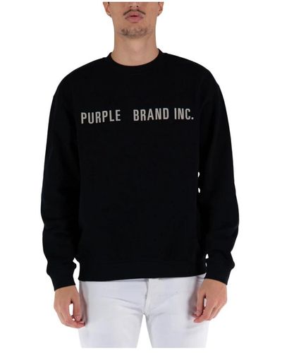 Purple Brand Crewneck sweatshirt mit buchstabendruck - Schwarz