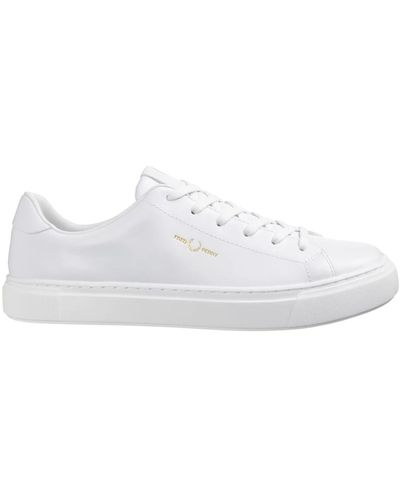 Fred Perry Leder Schnürsneakers - Weiß