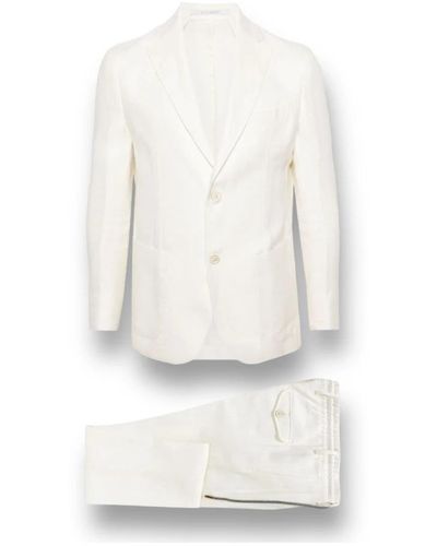Eleventy Single Breasted Suits - White