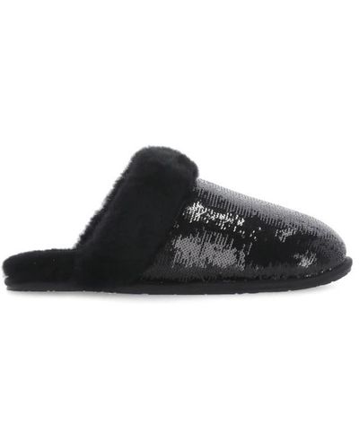 UGG Pantofole shearling nere con paillettes - Nero