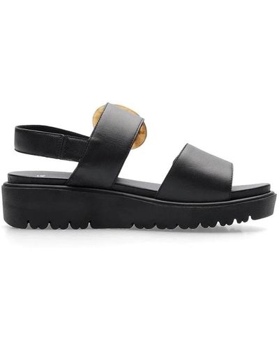 Ara Flat Sandals - Black