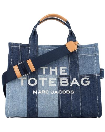 Marc Jacobs Blau denim patchwork tote tasche