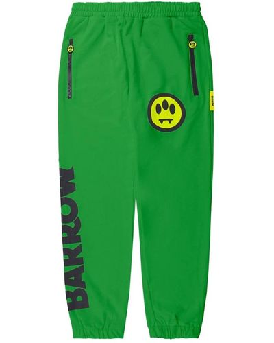 Barrow Sweatpants de algodón con estampado de logotipo - Verde