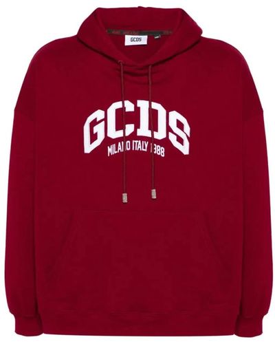 Gcds Bordeaux logo hoodie - Rosso