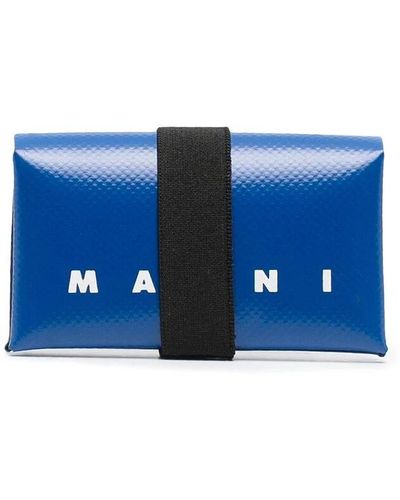 Marni Blaue origami logo geldbörse