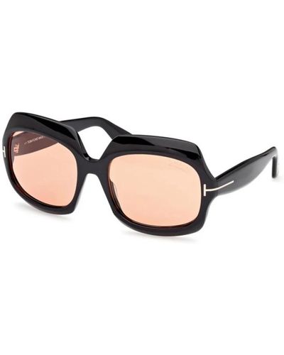 Tom Ford Braune linse schwarzer rahmen sonnenbrille,braune gläser schwarzes gestell sonnenbrille