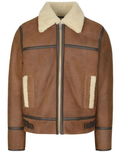 Paul Smith Leather Jackets - Brown