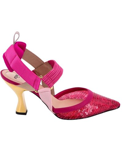 Fendi Micromesh slingback pumps - Pink