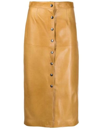 Isabel Marant Leather Skirts - Brown