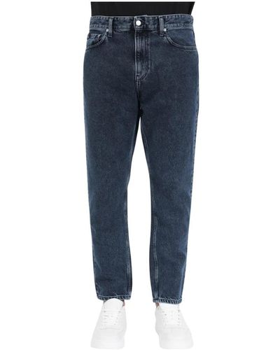 Calvin Klein Jeans in denim scuro con vestibilità rilassata - Blu