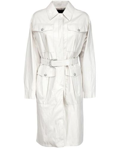 Pinko Trench in similpelle bianco con cintura
