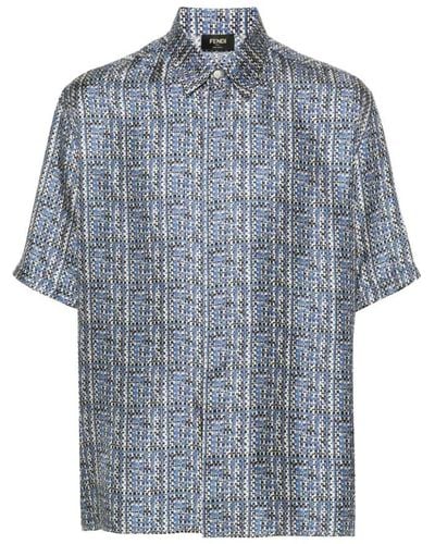 Fendi Short Sleeve Shirts - Blue