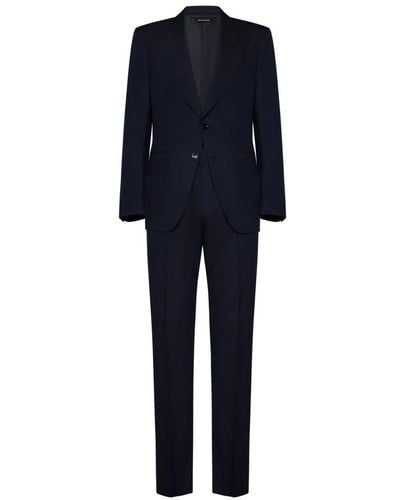 Tom Ford Single Breasted Suits - Blue