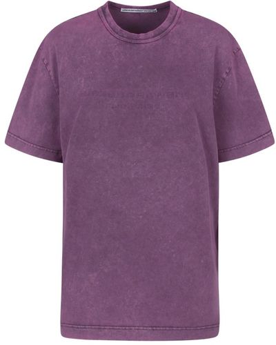 Alexander Wang Camiseta bicolor con logo ácido - Morado