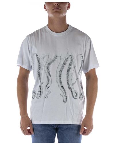 Octopus T-shirt censored outline bianco - Grigio