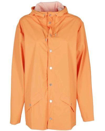 Rains Stylische wasserdichte jacke für männer - Orange