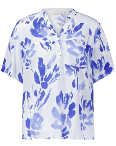 Rich & Royal Blusa de manga corta con estampado floral - Azul