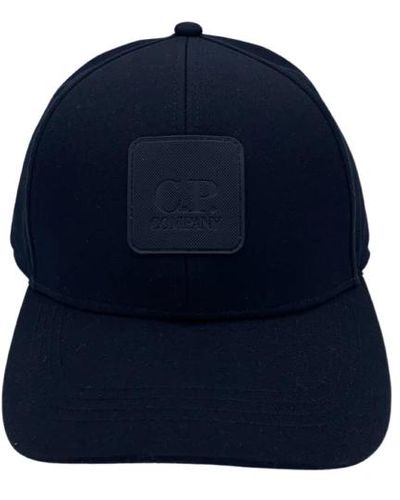 C.P. Company Blaue twill frontino mütze