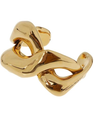 Alexander McQueen Goldenes twisted armband - Mettallic