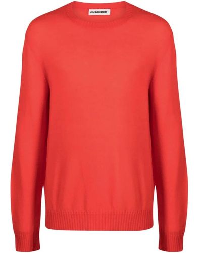 Jil Sander Round-Neck Knitwear - Red