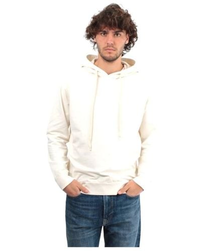 Daniele Fiesoli Cremefarbener hoodie mit rippdetails - Weiß