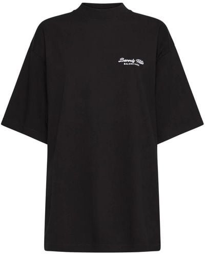 Balenciaga Schwarzes logo t-shirt rundhals
