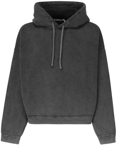 Acne Studios Grauer hoodie mit gummipatch