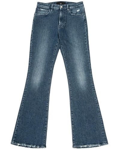 3x1 High-rise kickflare jeans in dunkelblau