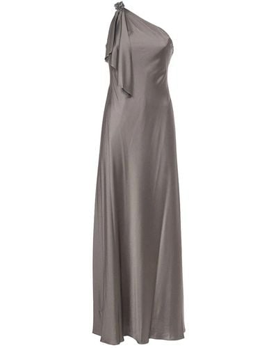Ralph Lauren Vestido sin mangas con detalle de pedrería - Gris