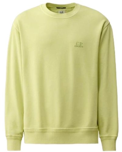 C.P. Company Diagonaler fleece-logo-sweatshirt in weiß - Grün