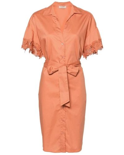 Twin Set Shirt Dresses - Orange
