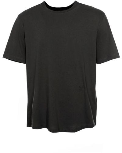 Closed Basic t-shirt mit geripptem rundhalsausschnitt - Schwarz