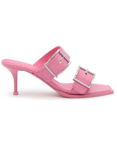Alexander McQueen Sugar /silver leder sandalen - Pink