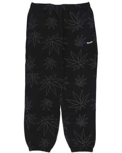 Huf Schwarze plantlife fleece sweatpants streetwear