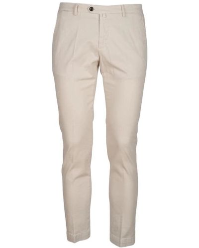 BRIGLIA Pantaloni slim fit in gabardina color burro - Neutro