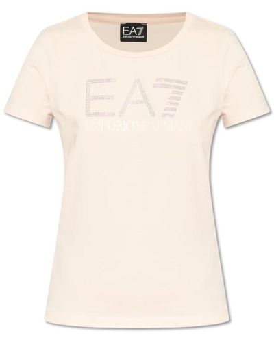 EA7 T-shirt mit logo - Natur