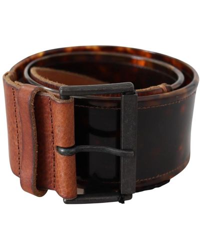 Ermanno Scervino Leather wide buckle belt - Negro