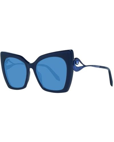 Swarovski Blaue schmetterling sonnenbrille mit verlaufsgläsern