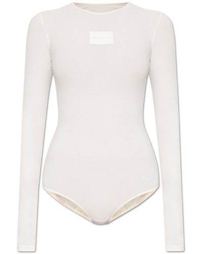 MM6 by Maison Martin Margiela Long-sleeved bodysuit - Bianco