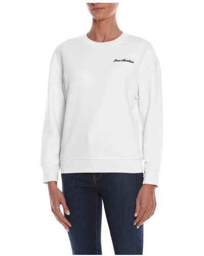 Love Moschino Bestickter herz-sweatshirt - Weiß