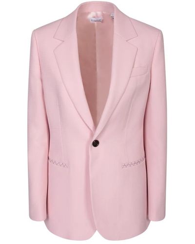 Burberry Giacca rosa in lana monopetto