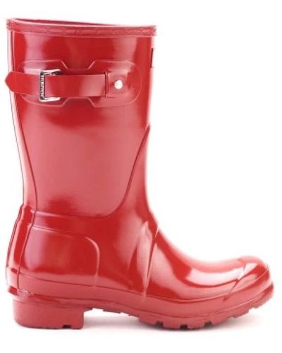 HUNTER Stivali da pioggia impermeabili e alla moda per donne - Rosso