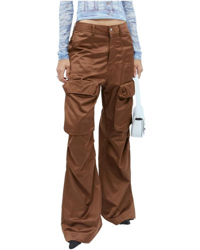 DIESEL Pantaloni cargo fluidi con design multi-tasca - Marrone