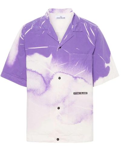 Stone Island Short Sleeve Shirts - Purple