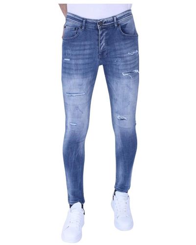 Local Fanatic Jeans für männer slim fit mit rissen - 1095 - Blau