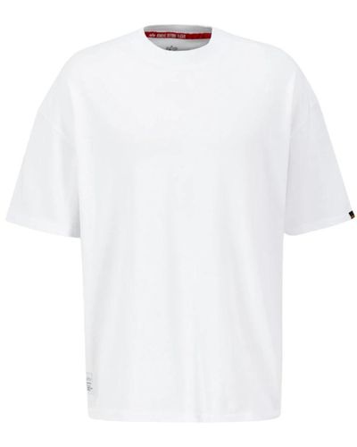 Alpha Industries Bedrucktes oversized t-shirt - Weiß