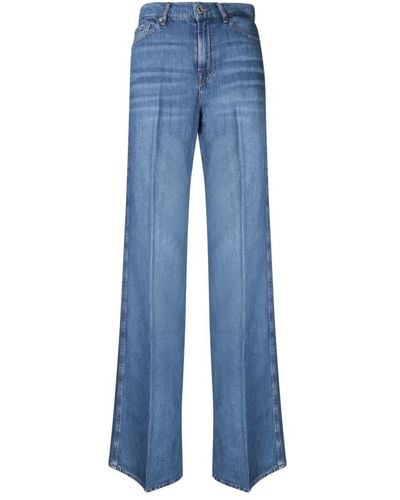 7 For All Mankind Blaue flared baumwolljeans 7 for all kind