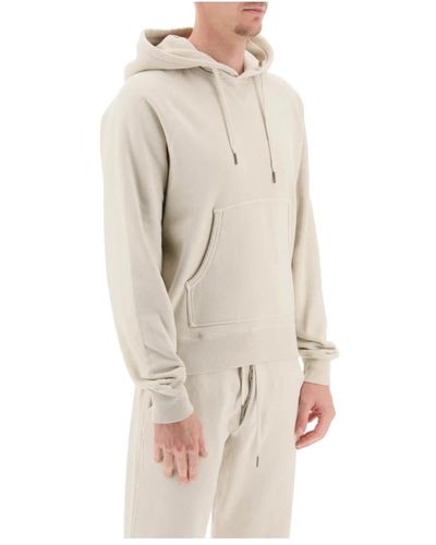 Tom Ford Regular fit hoodie mit kordelzug-kapuze und kängurutasche - Natur