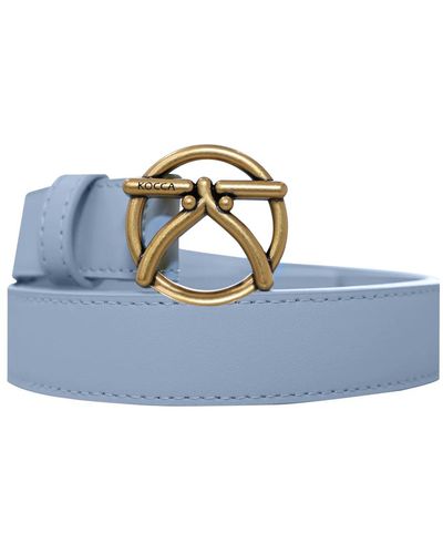 Kocca Cintura in pelle con logo - Blu